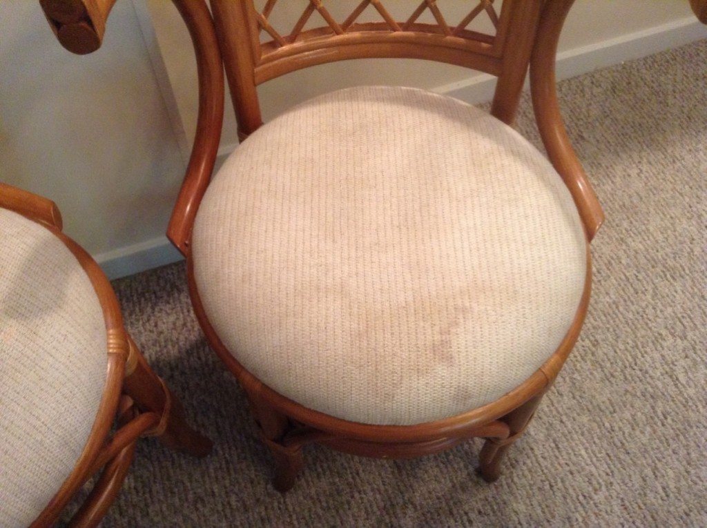 Upholstery seat stain